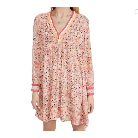 POUPETTE ST. BARTH Ola Long Sleeve Mini Dress Orange Malva xs - Picture 3 of 11